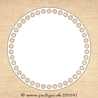 Kruh 18 cm na háčkovanie, počet dierok 42