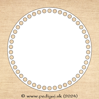 Kruh 20 cm na háčkovanie, počet dierok 46